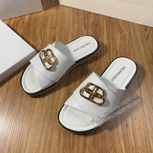 Balenciaga經典款男鞋 巴黎世家頂級版本男士夏季牛皮鞋面涼拖  hdbl1280